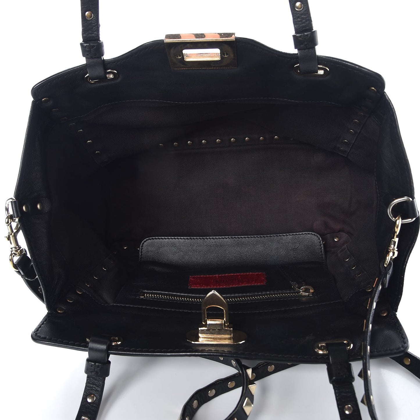 Vitello Small Rockstud Tote Black