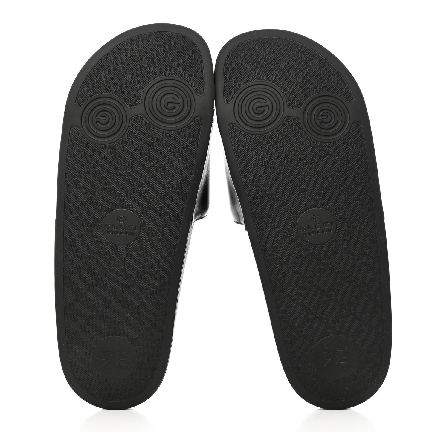 Nappa Miro Soft Calfskin Interlocking G Mens Slide Sandals 9 Black White