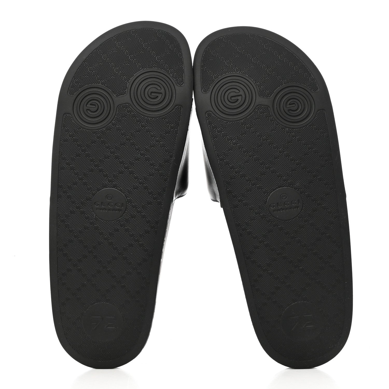 Gucci Nappa Miro Soft Calfskin Interlocking G Mens Slide Sandals 9 Black White 5 of 8