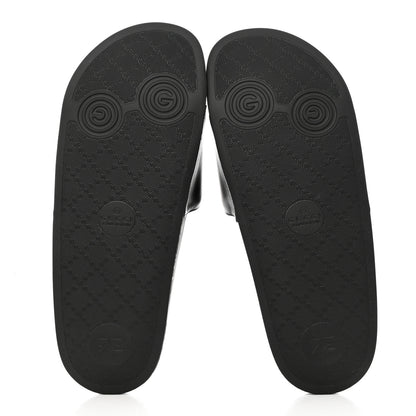 Gucci Nappa Miro Soft Calfskin Interlocking G Mens Slide Sandals 9 Black White 5 of 8