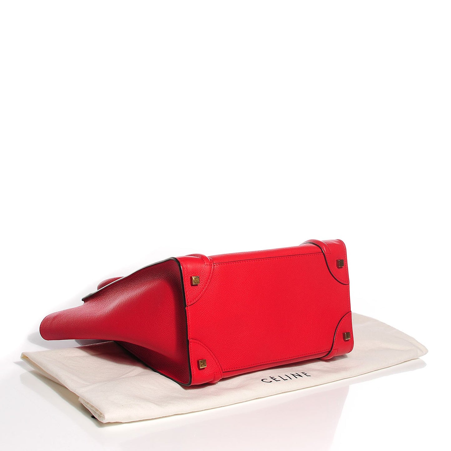 Drummed Calfskin Mini Luggage Coquelicot