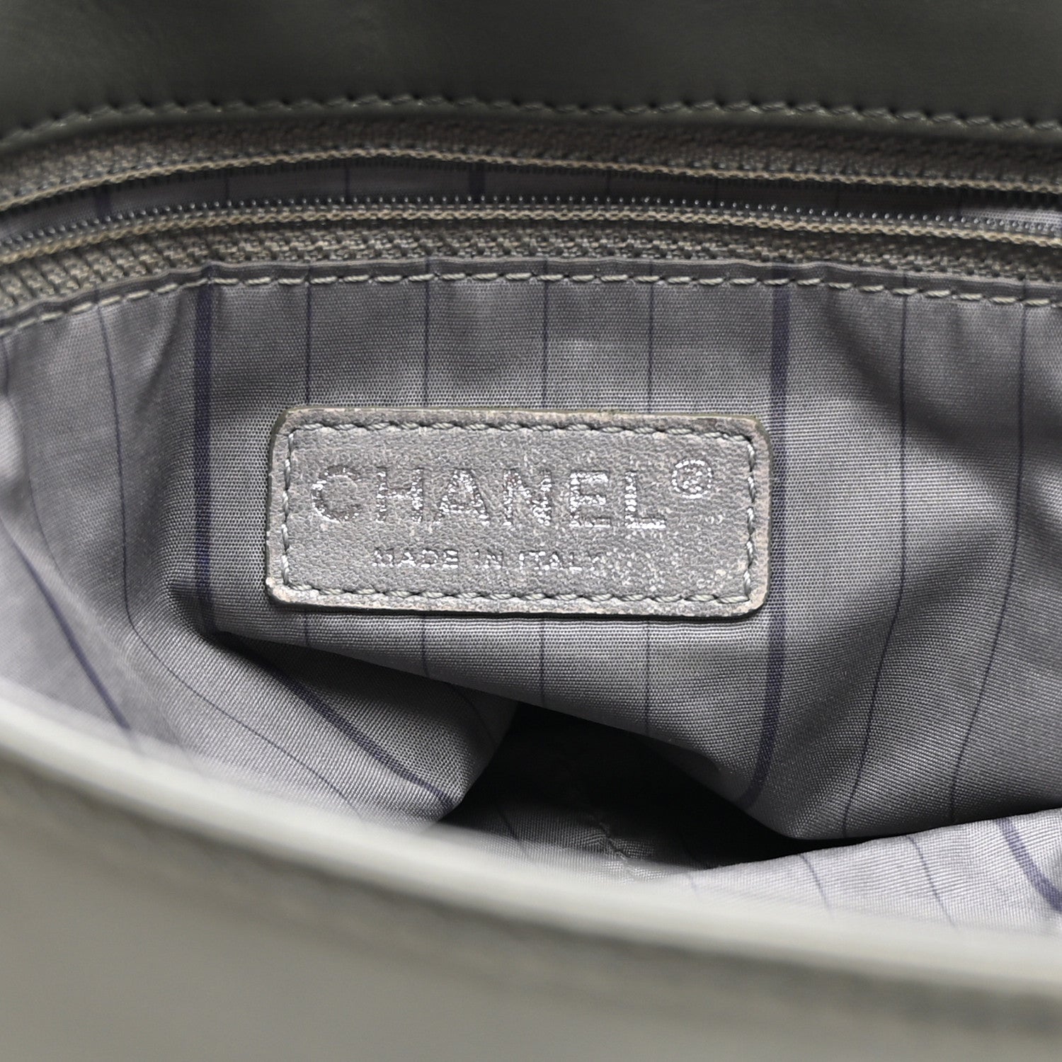 Chanel Lambskin Studded CC East West Flap Grey 5 of 11