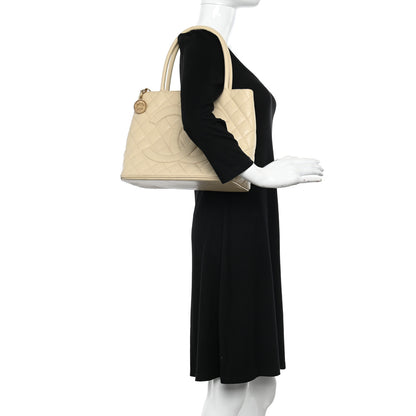 Chanel Caviar Quilted Medallion Tote Light Beige 2 of 15