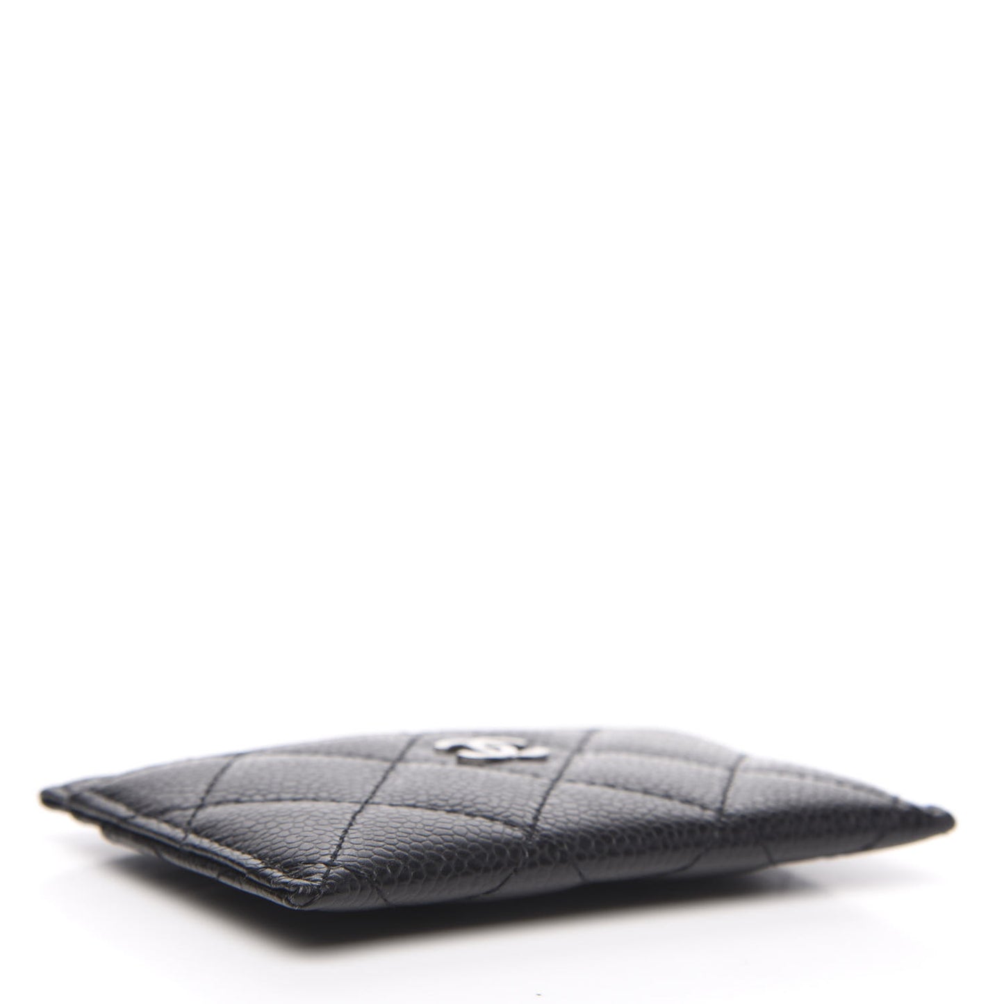 Caviar Quilted Card Holder Black