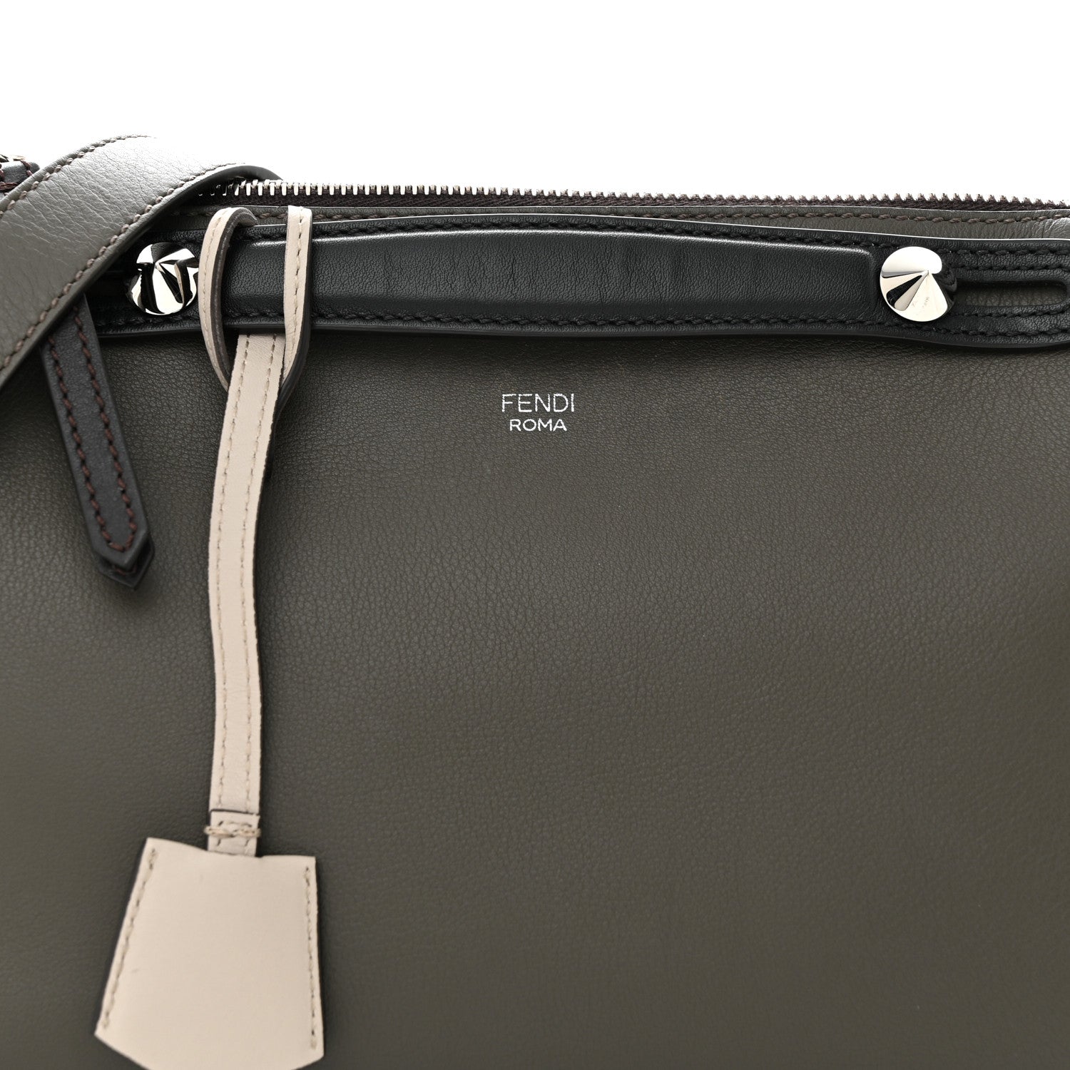 Fendi Vitello Dolce 4 Color Medium By The Way Boston Bag Carbone Grigio Polvere Multicolor 9 of 17