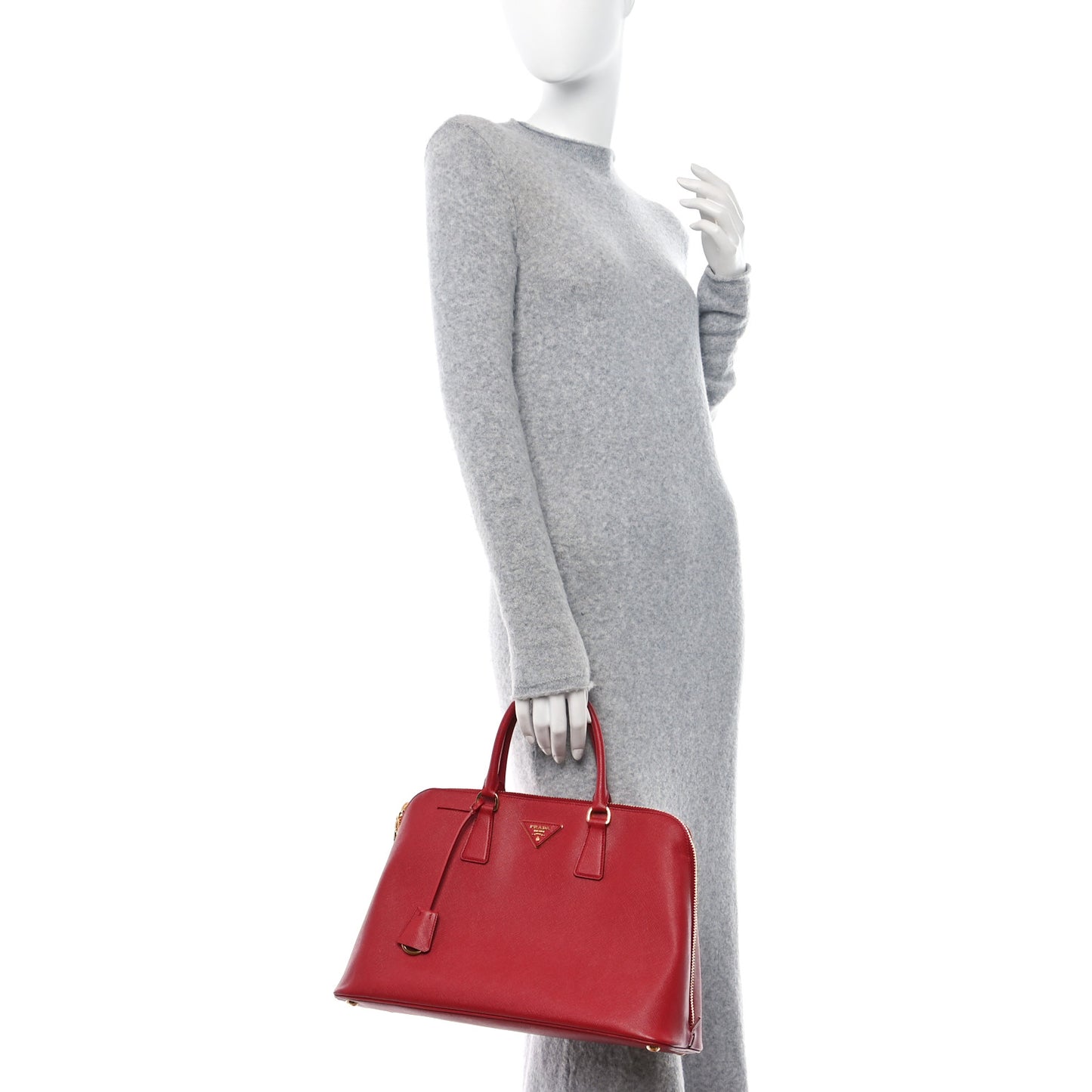 Saffiano Lux Large Promenade Tote Fuoco