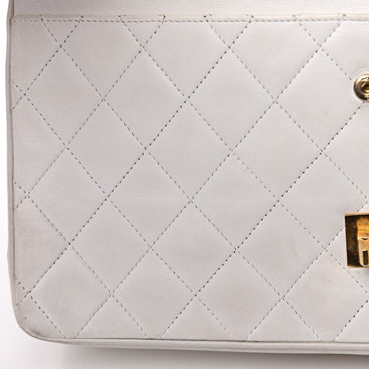 Chanel Lambskin Quilted Medium Double Flap White 13 of 27