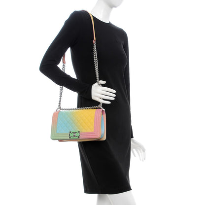 Chanel Caviar Quilted Medium Cuba Rainbow Boy Flap Multicolor 2 of 8
