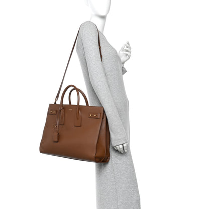 Saint Laurent Grained Calfskin Large Souple Sac De Jour Cinnamon 2 of 11