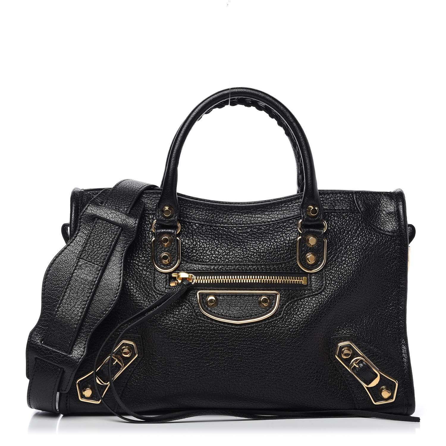 Balenciaga Chevre Gold Metallic Edge Hardware S City Black 1 of 9