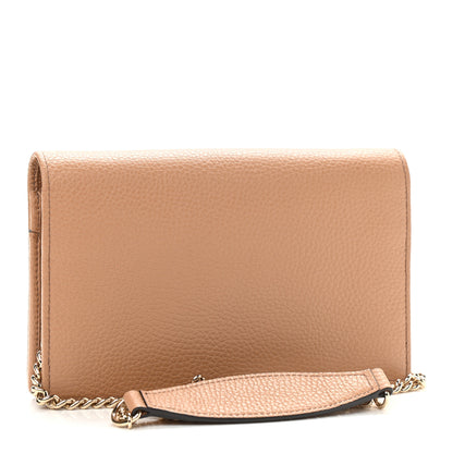 Gucci Pebbled Calfskin Soho Wallet on Chain Camelia 3 of 8