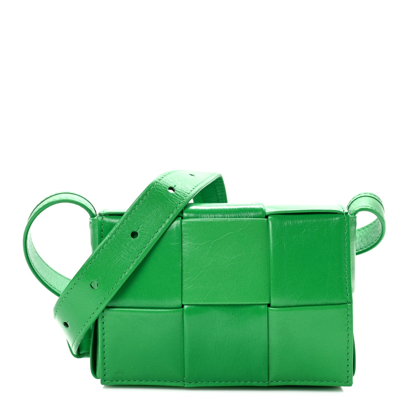 Paper Calfskin Maxi Intreccio Extra Mini Cassette Crossbody Bag Parakeet