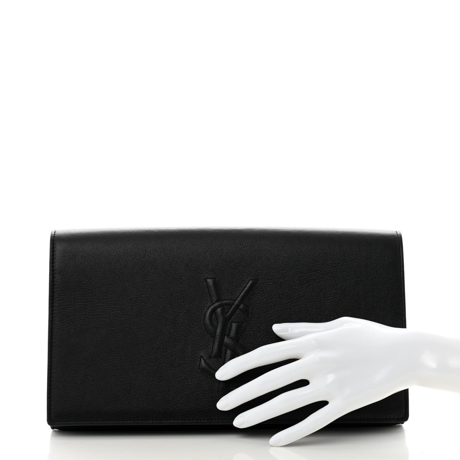 Saint Laurent Calfskin Monogram Large Belle De Jour Clutch Black 2 of 8