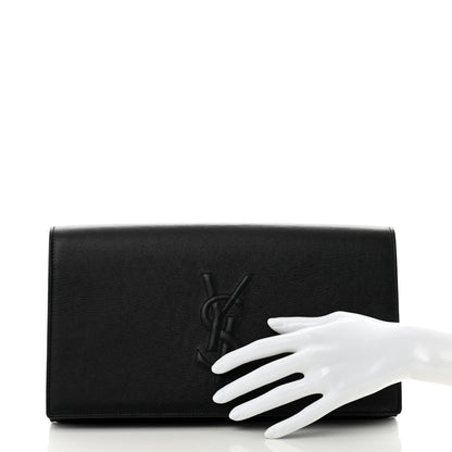 Saint Laurent Calfskin Monogram Large Belle De Jour Clutch Black 2 of 8