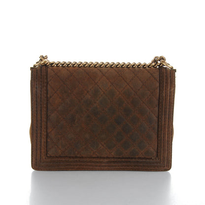 Chanel Nubuck Quilted Large Boy Flap Brown 7 of 11