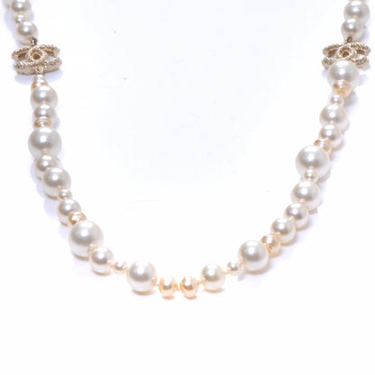 Chanel Classic CC Long Irregular Pearl Necklace Gold 3 of 7