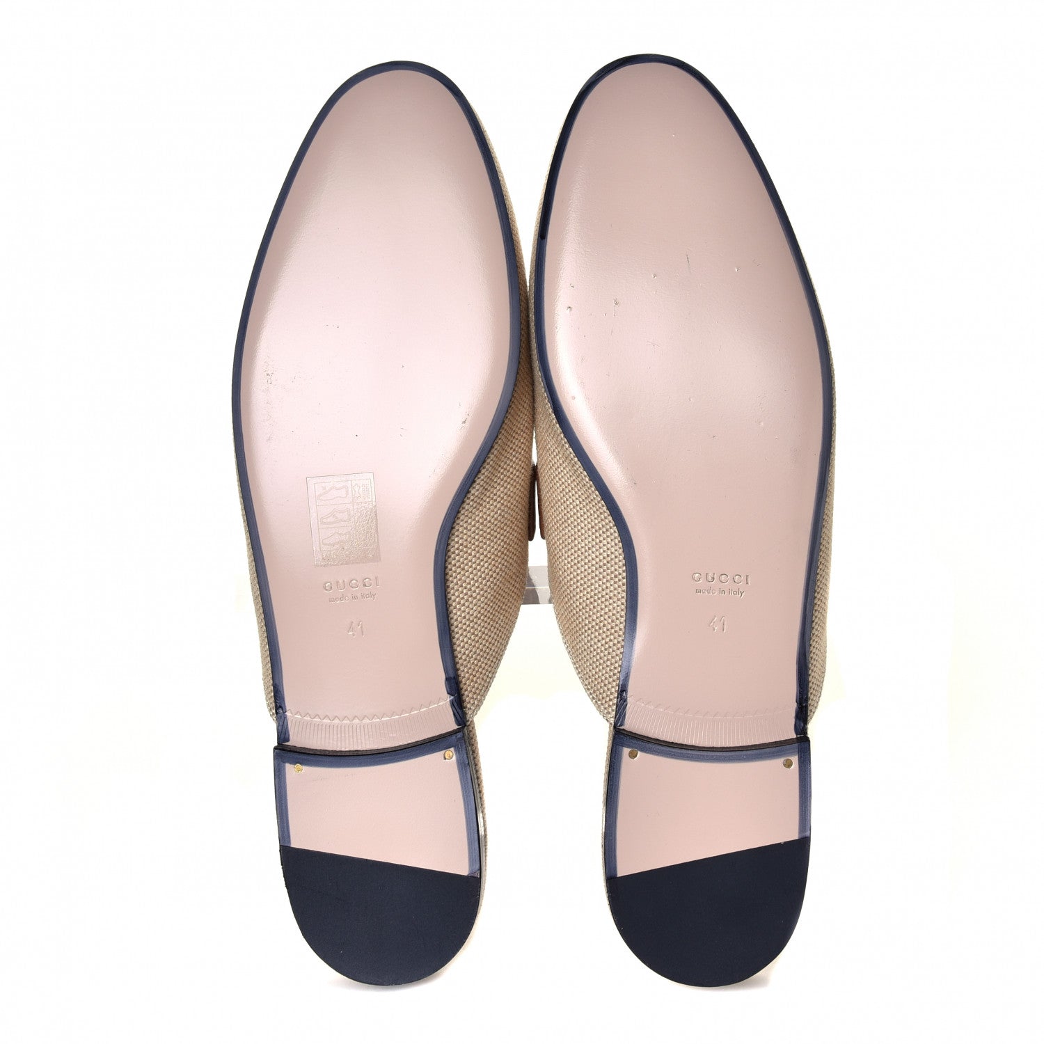 Gucci Canvas Vintage Charlotte Web Princetown Slippers 41 Sand Cuir 10 of 11