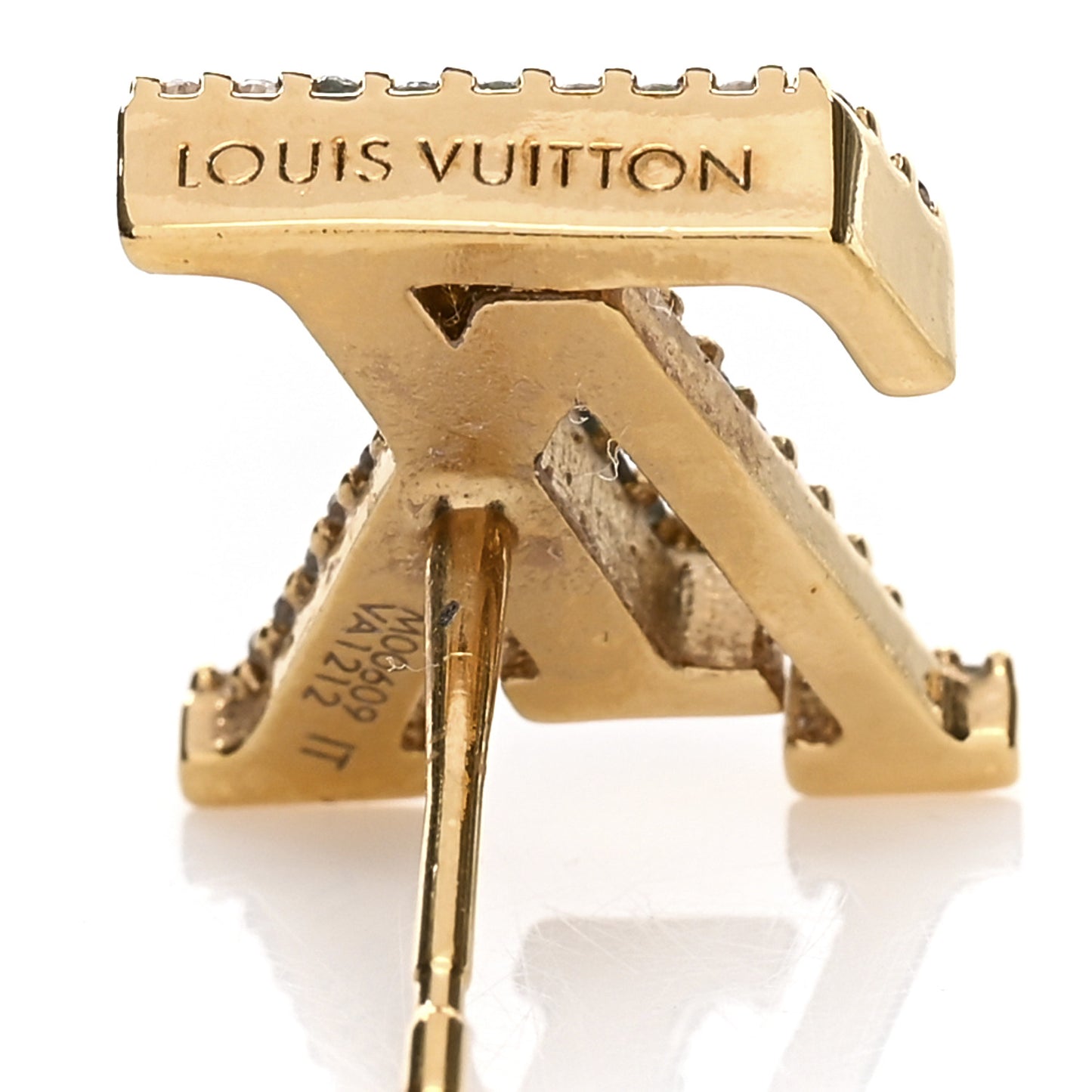 Metal Crystal LV Iconic Earrings Gold