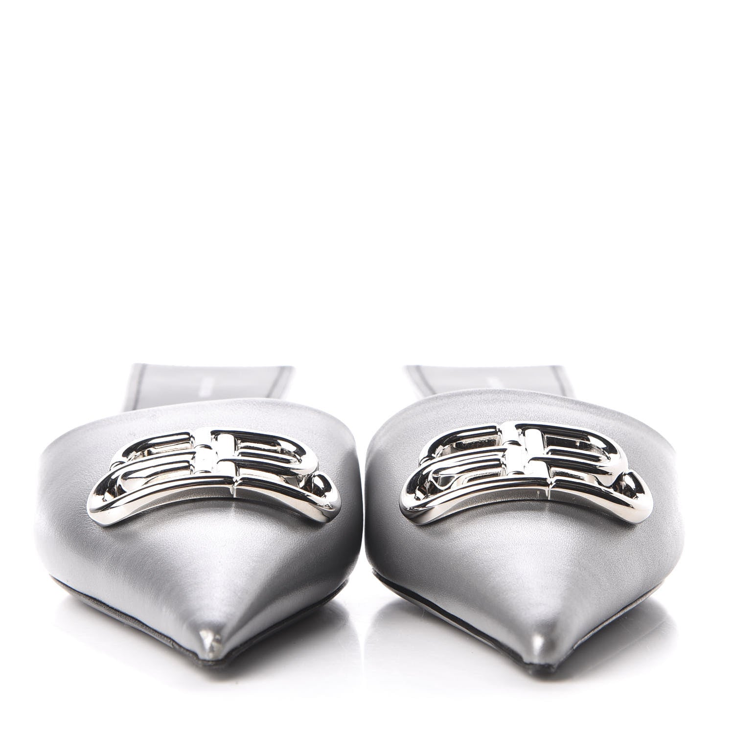 Balenciaga Calfskin BB Pointy Toe Mule 10 Gray 2 of 11