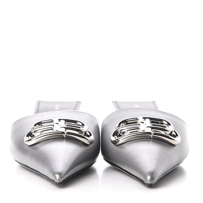 Balenciaga Calfskin BB Pointy Toe Mule 10 Gray 2 of 11