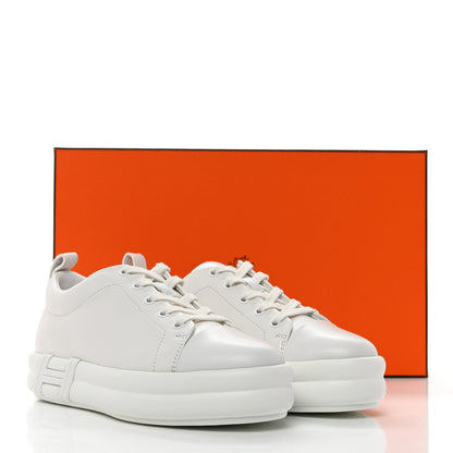 Hermes Calfskin Womens Happy Sneakers 36 White 9 of 9