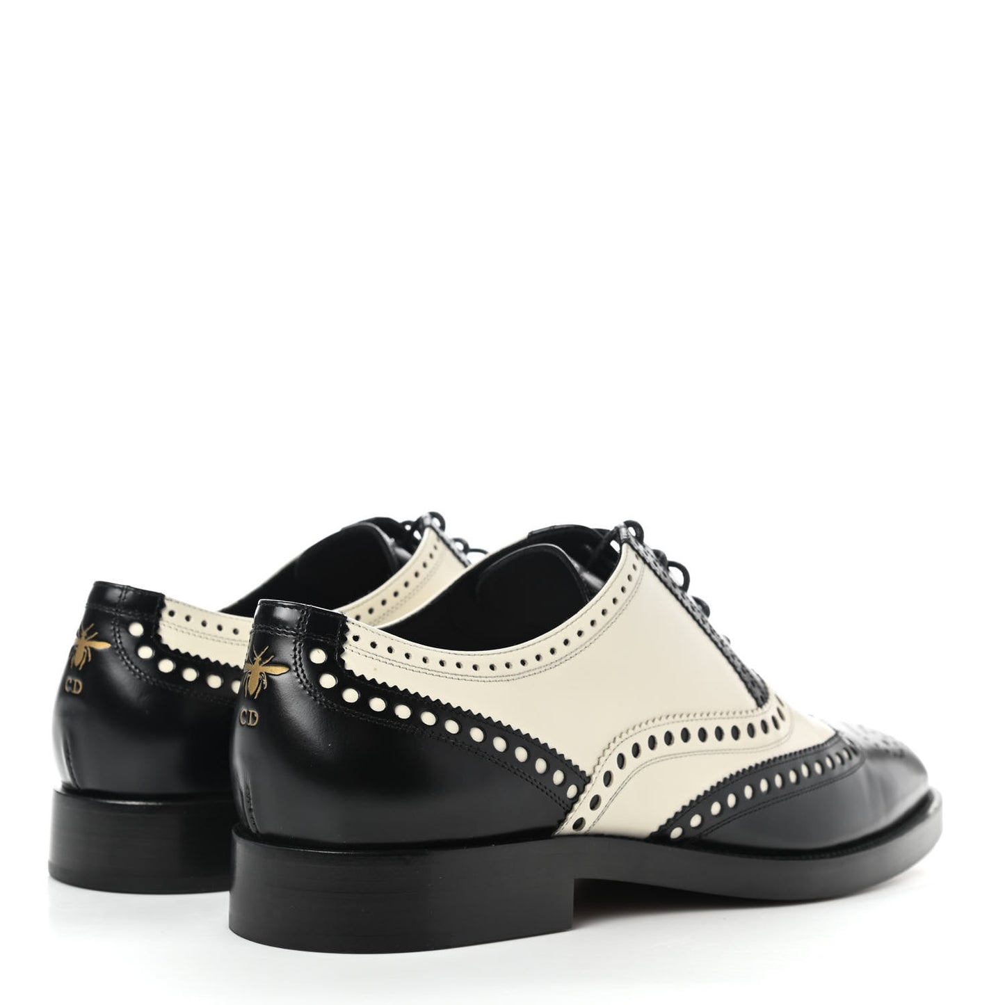 Calfskin Diorunit Oxford Flats 39 Black White
