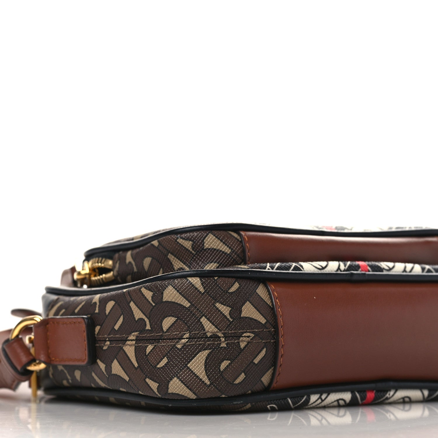 Burberry E-Canvas Monogram Stripe Camera Bag Bridle Brown 6 of 7