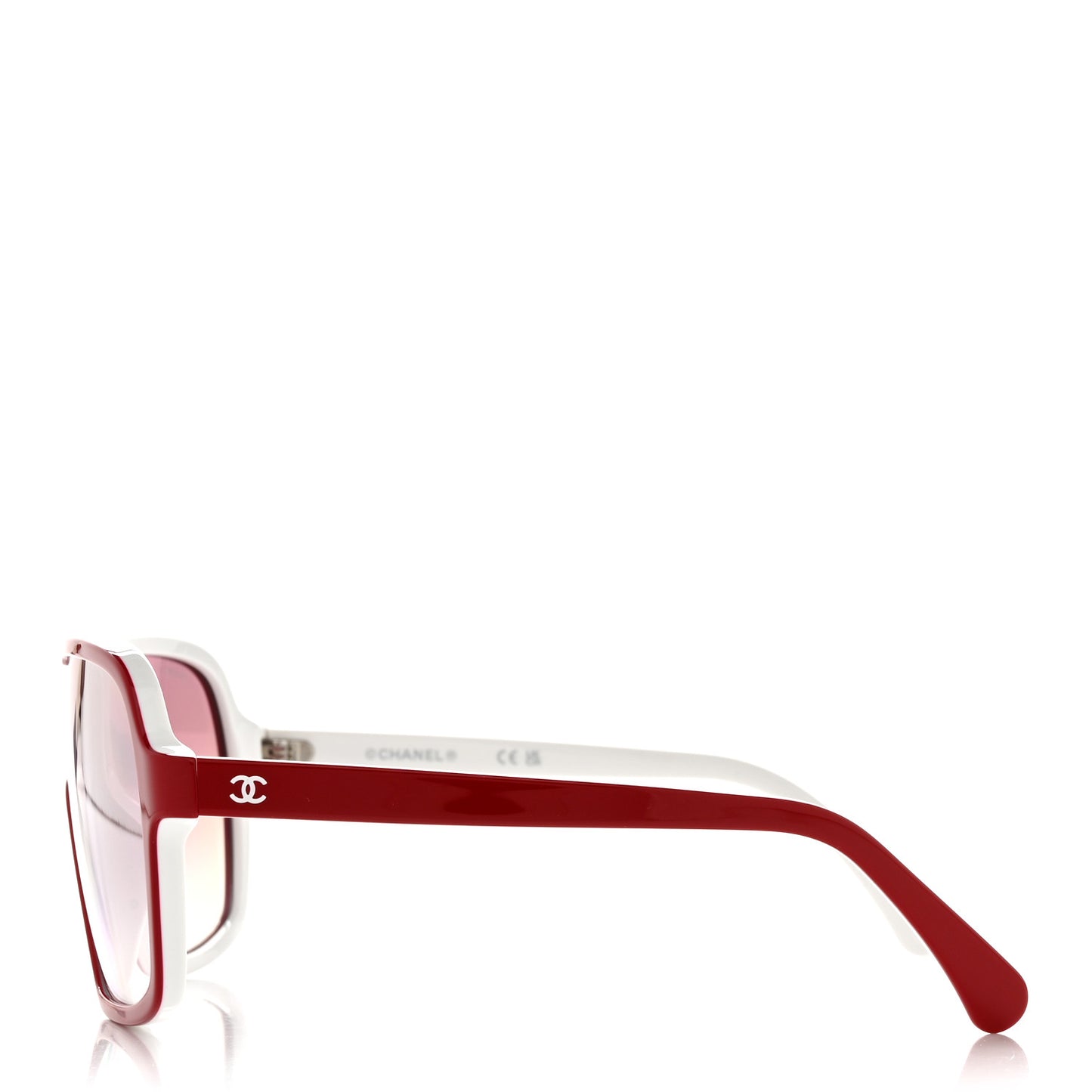 Acetate Shield Quilted Sunglasses 71655A White Red