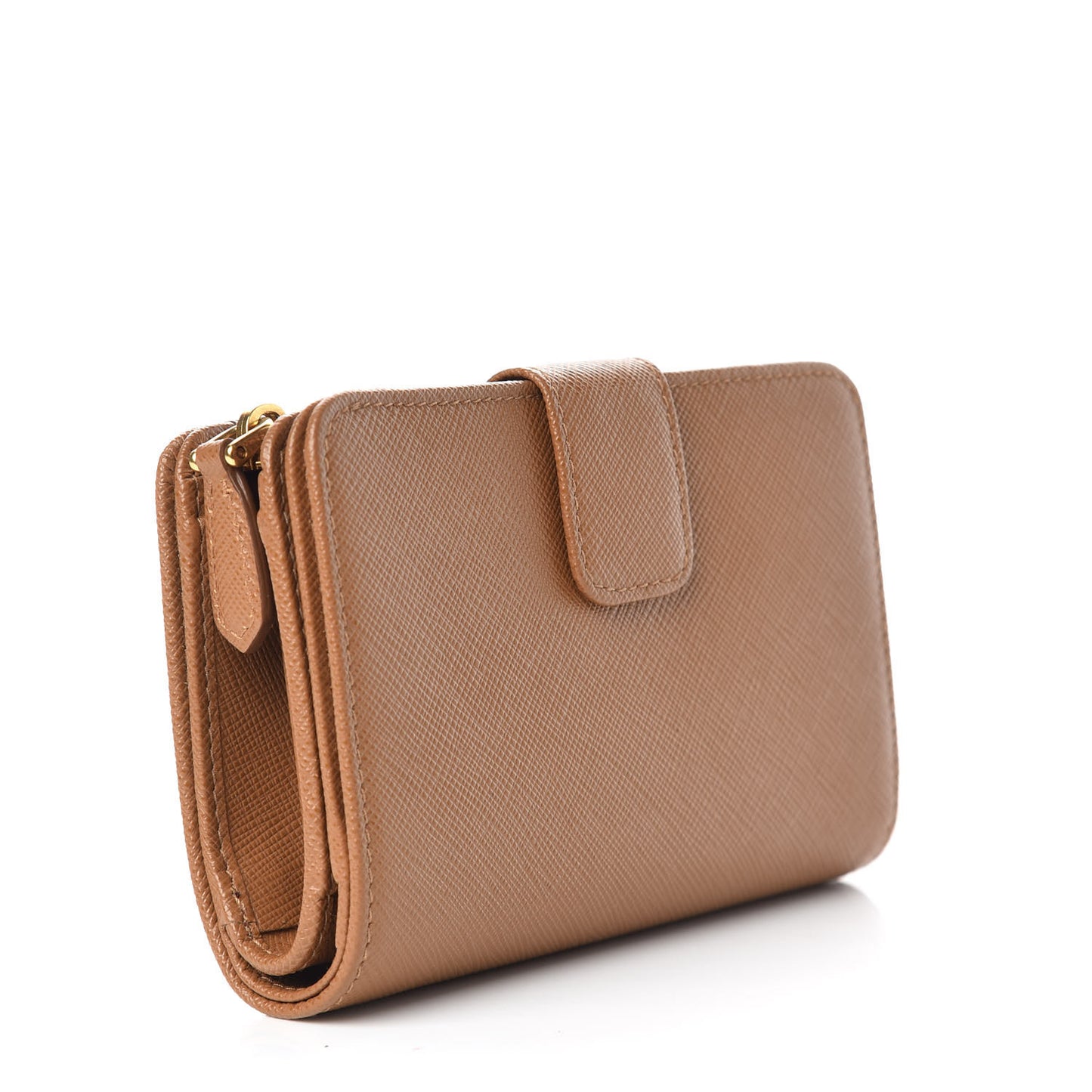 Saffiano Metal Compact Wallet Caramel