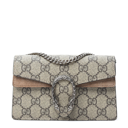 Gucci GG Supreme Monogram Super Mini Dionysus Shoulder Bag Taupe 1 of 8