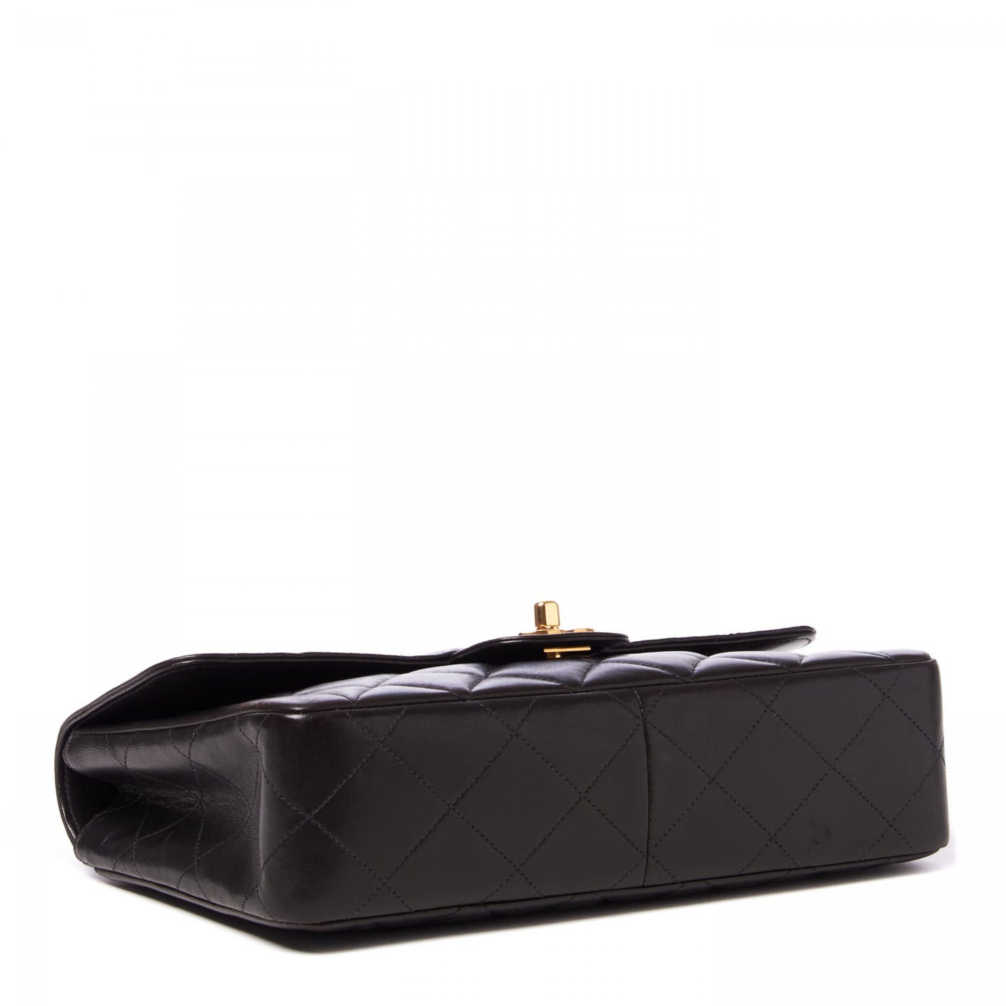 Lambskin Quilted Small Single Flap Black