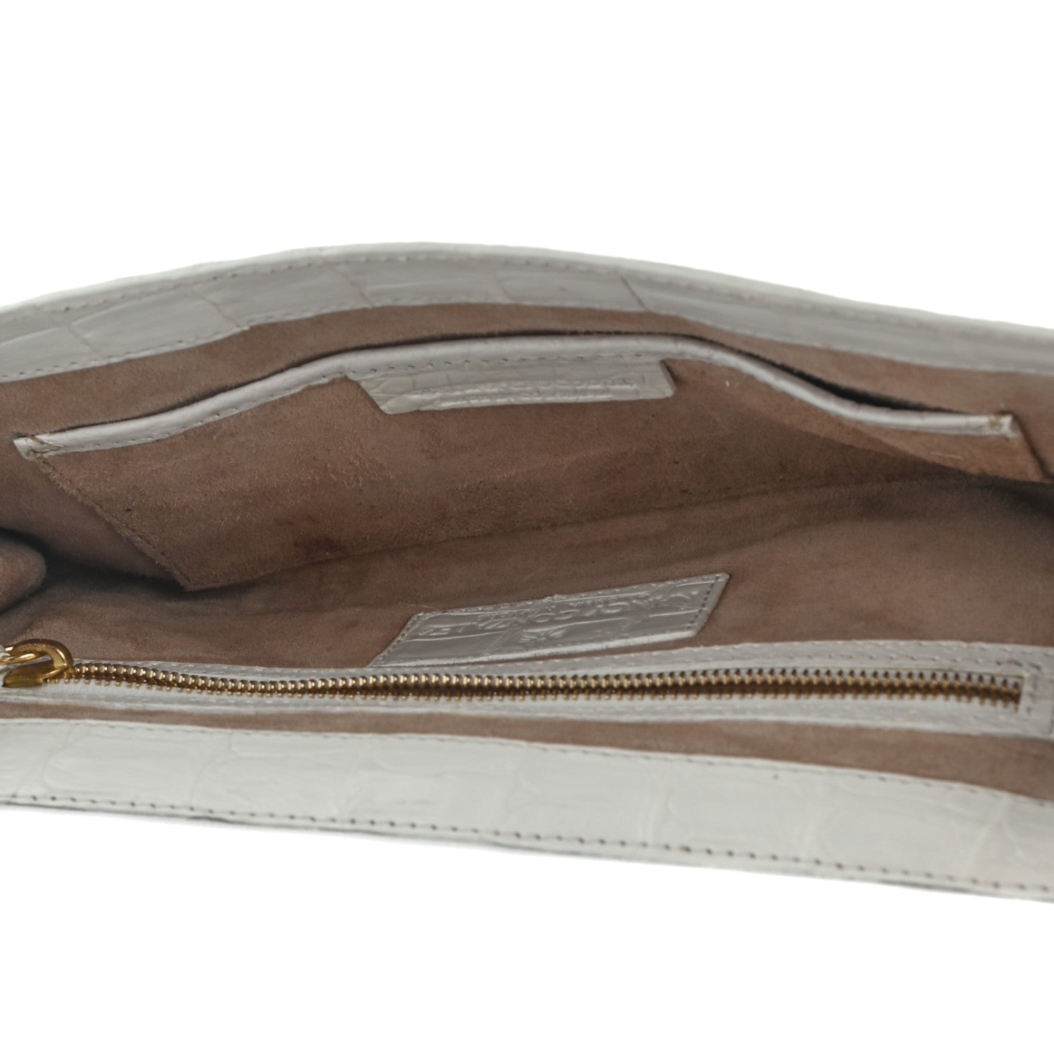 Nancy Gonzalez Crocodile Foldover Clutch White 4 of 13