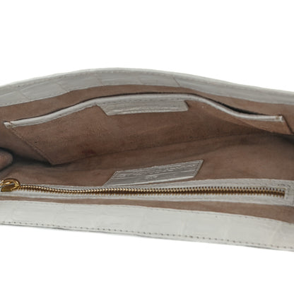 Nancy Gonzalez Crocodile Foldover Clutch White 4 of 13