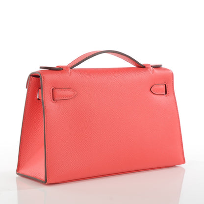 Hermes Epsom Kelly Pochette Clutch Rouge Pivoine 3 of 15