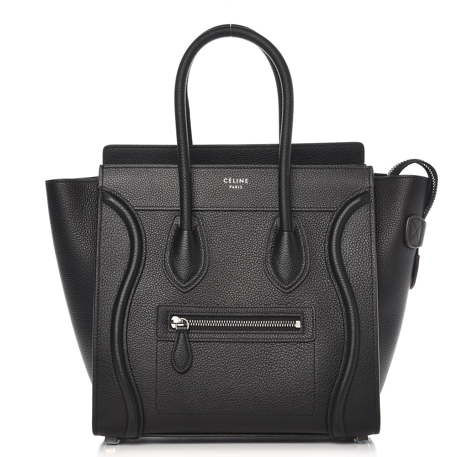 Celine Drummed Calfskin Micro Luggage Black 1 of 8