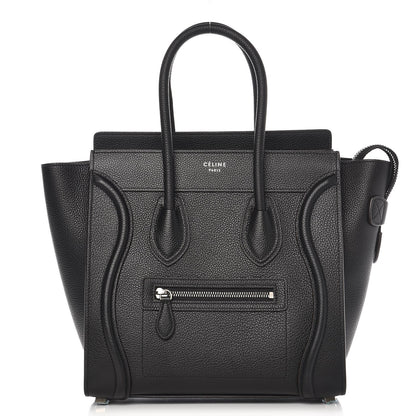 Celine Drummed Calfskin Micro Luggage Black 1 of 8