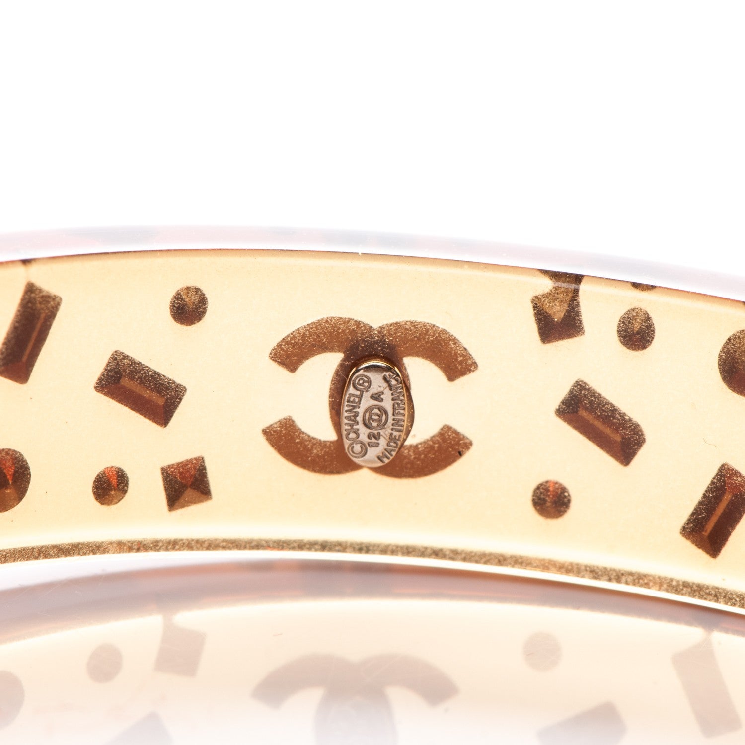 Chanel Resin Crystal CC Bangle Marron 3 of 3