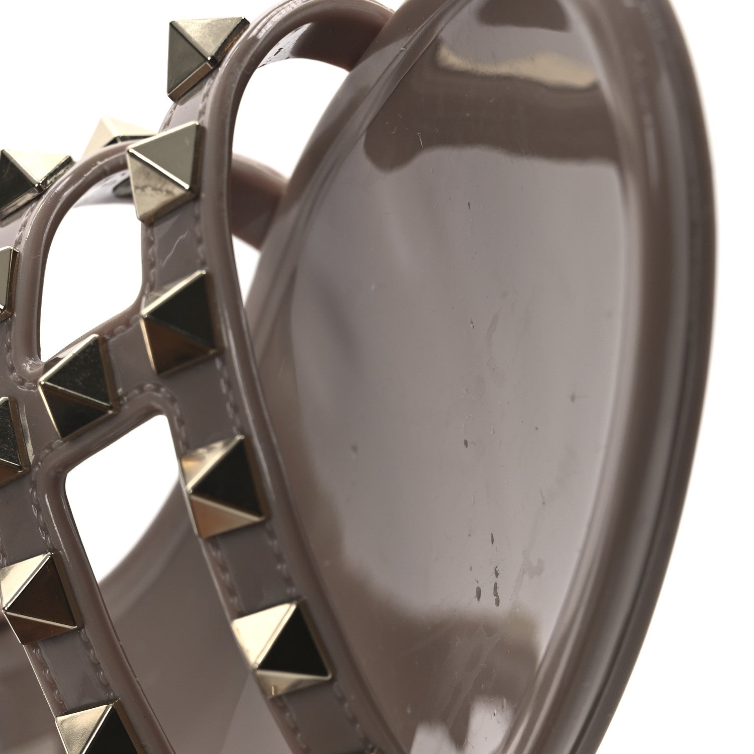 Valentino Garavani PVC Jelly Rockstud Caged Sandals 36 Poudre 11 of 12