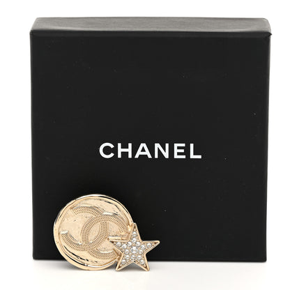 Chanel Crystal CC Star Brooch Gold 4 of 4