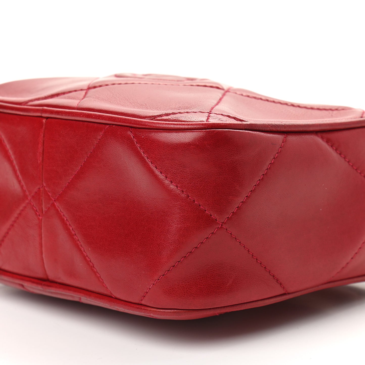 Lambskin Quilted Tassel Camera Case Red