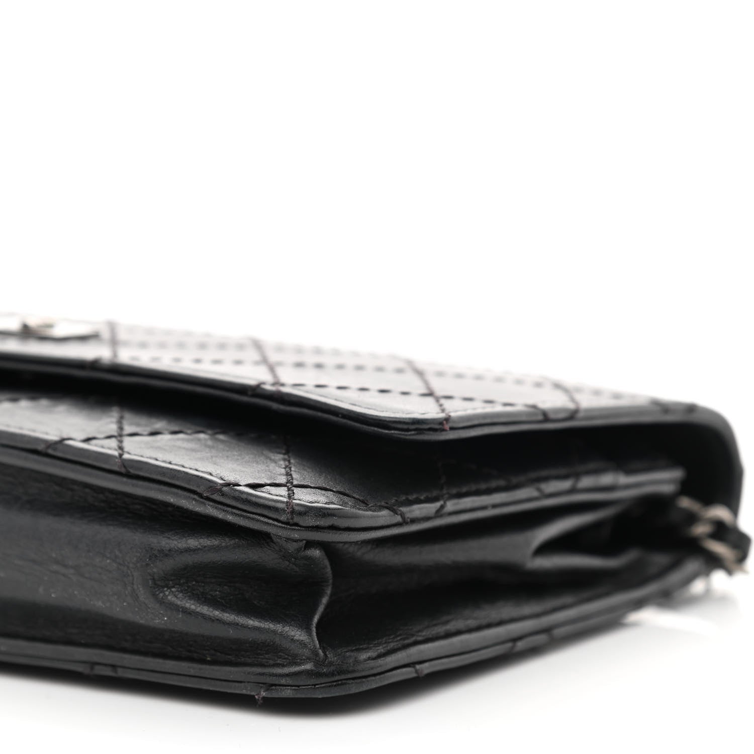 Chanel Calfskin Quilted Reissue Wallet On Chain WOC Black 11 of 12