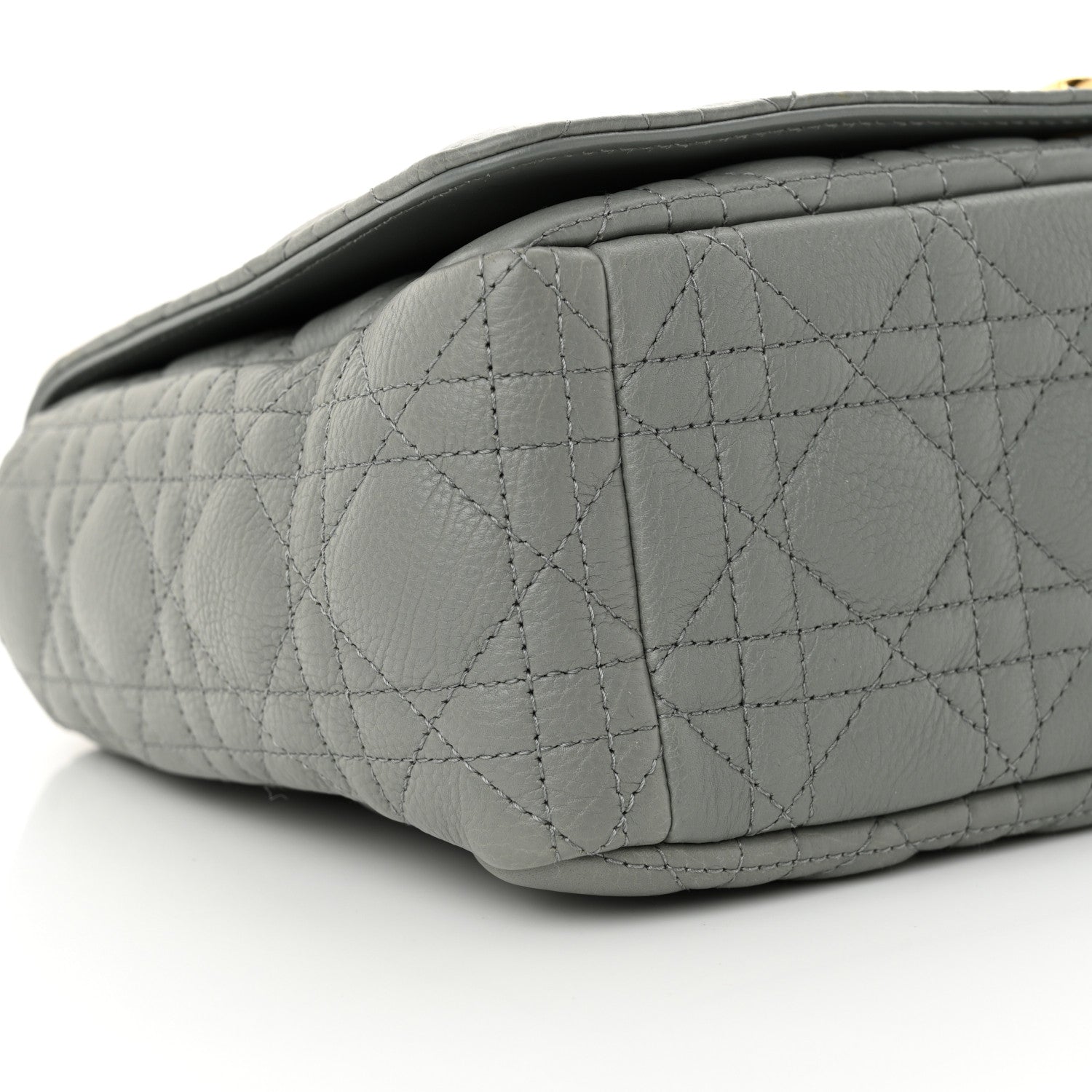 Christian Dior Grained Calfskin Cannage Large Caro Bag Grey Stone 9 of 11
