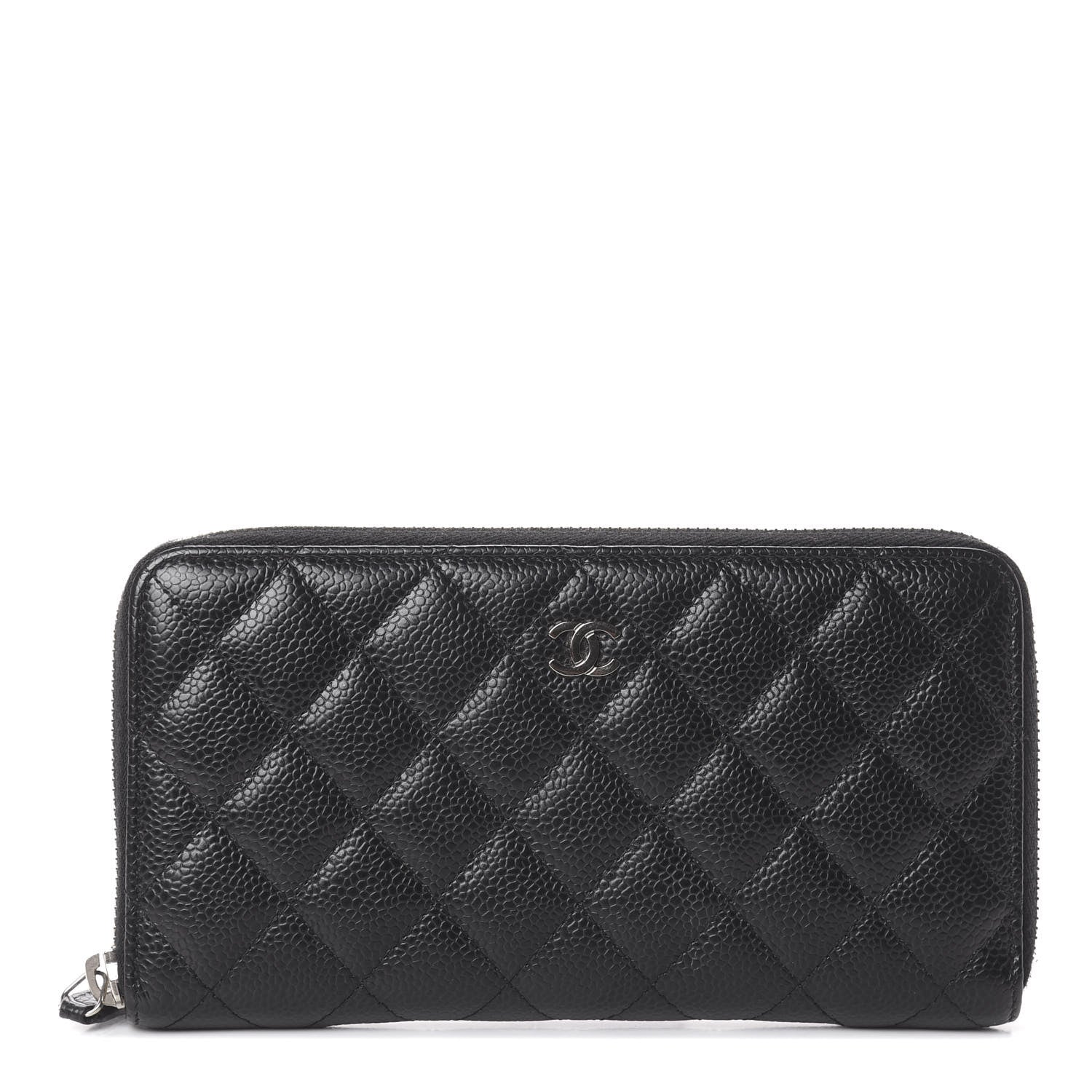 Chanel Caviar Quilted Large Gusset Zip Around Wallet Black 1 of 7