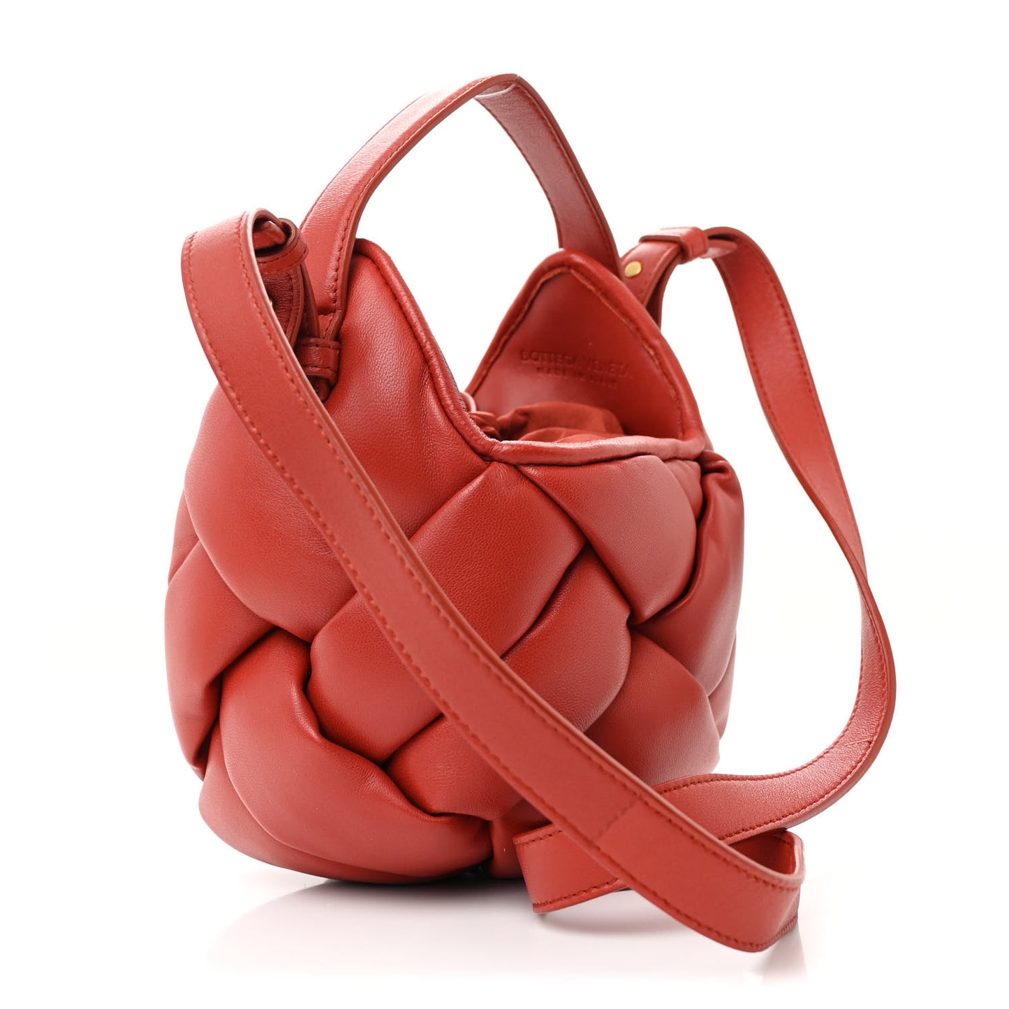 Lambskin Intreccio Small Helmet Bag China Red