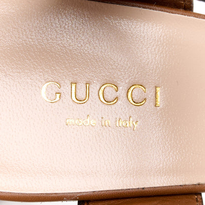 Gucci Cosmos Softy Calfskin Wooden Interlocking G Cut-Out 30/120mm Platform Sandals 35.5 Cuir 7 of 9