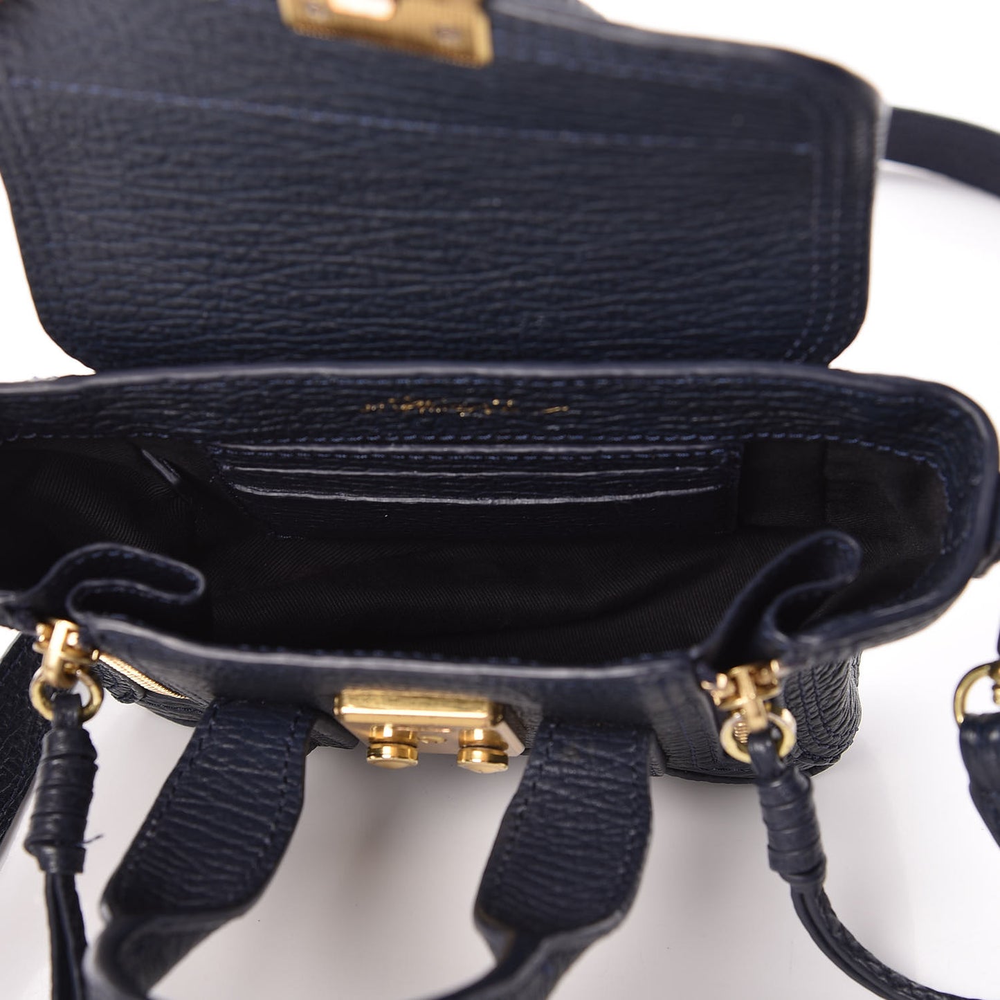 3.1 Textured Calfskin Nano Pashli Satchel Ink
