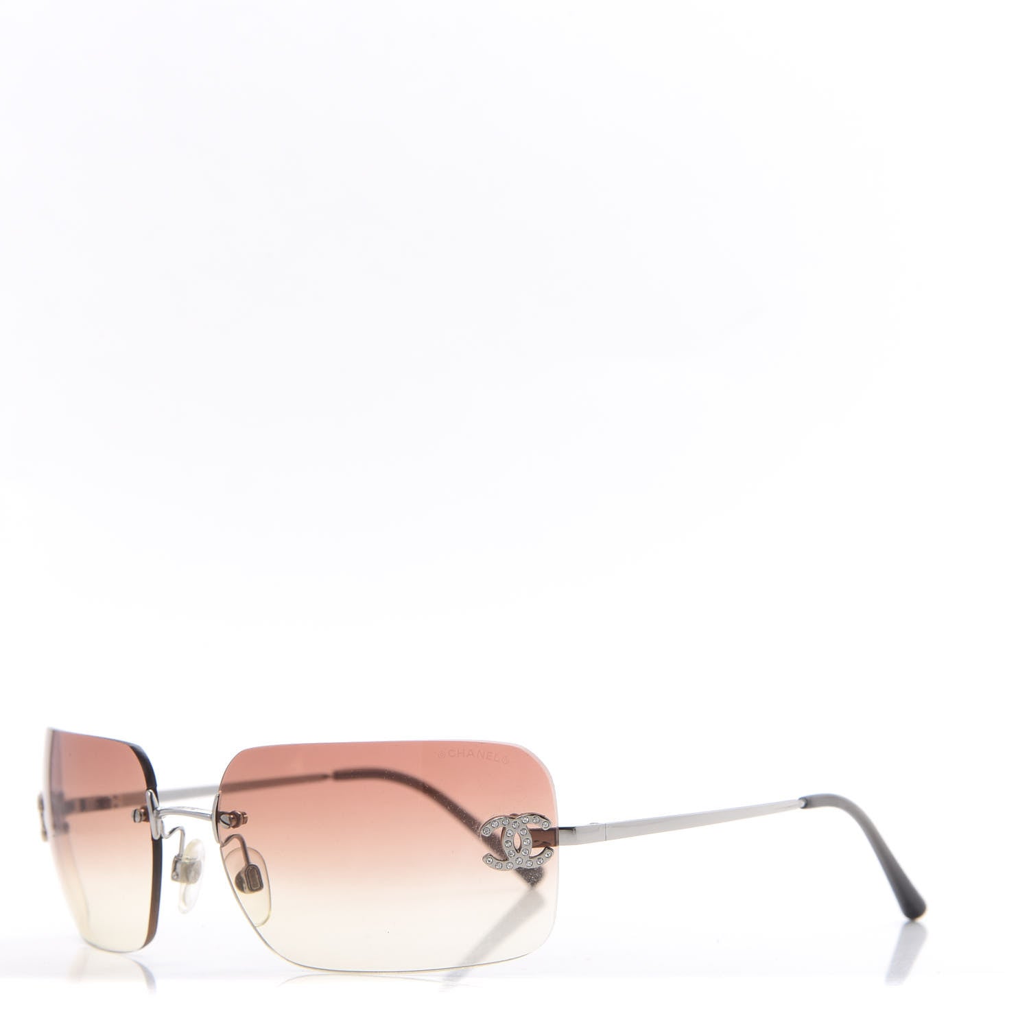 Chanel Metal Crystal CC Logo Sunglasses 4017-D Brown 1 of 8