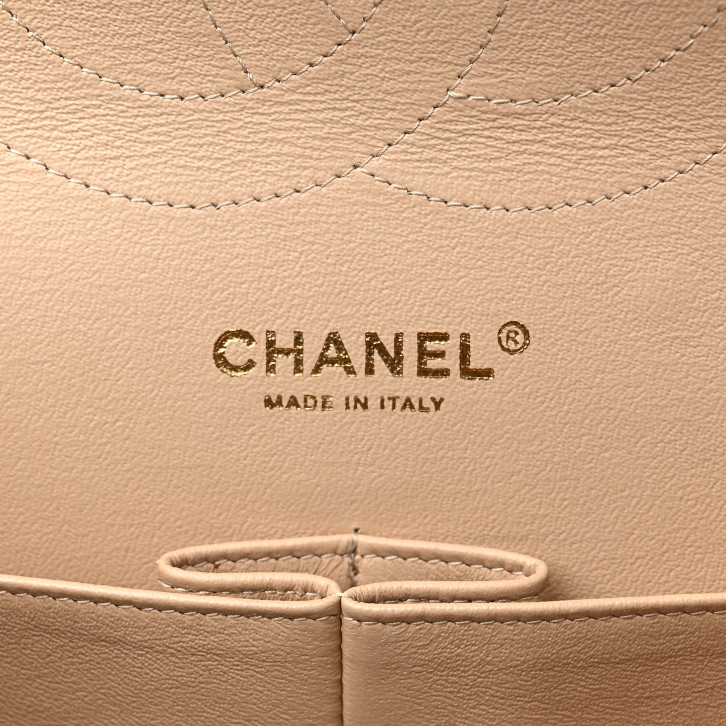 Lambskin Quilted Jumbo Double Flap Beige Clair