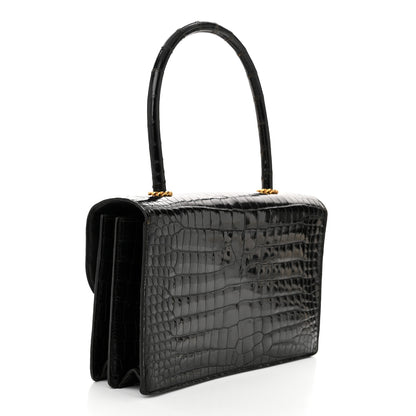 Hermes Shiny Crocodile Sac Cordeliere Black 3 of 10