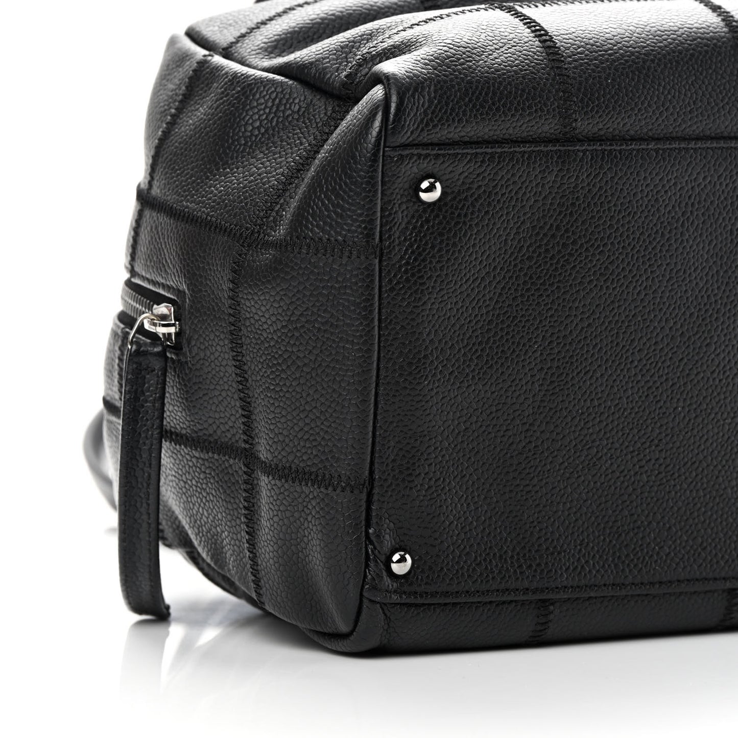 Caviar Square Stitched Bowler Black
